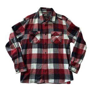 Vans Flannel Shirt Men's XL Fits Like L Red Black White Plaid